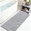 SHACOS Tappeto Bagno Antiscivolo 60 x 120 cm, Tappetino Bagno in Microfibra Soffice e Morbida, Super Assorbente, Lavabile in Lavatrice, Ideale per Doccia e Vasca da Bagno, Grigio Chiaro