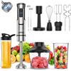 Ganiza Frullatore a immersione 10 in 1, frullatore elettrico 1200 W con velocità regolabile e funzione TURBO, piede frullatore con doppio schiumatore per latte, ideale per salse, zuppe, frullati e