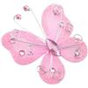 Mimdixy 24 pz Farfalle in Rete, Farfalle Glitter in Filo di Rete Trasparente Decorazione di Abbigliamento per Feste di Nozze Forniture Fai da Te, Farfalle in Calza a Rete per Artigianato (Rosa)