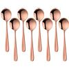 SBOMHS Do Buy Rosa Oro Cucchiaio Acciaio Inox 8pcs, Cucchiai da Zuppa 175mm Lunghi Tondo Cucchiai da Dessert,Cucchiaio Medio Colorati Metallo, Set Cucchiaini