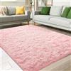AIMECO Tappeto a pelo lungo, 200 x 300 cm, lavabile e antiscivolo, stile scandinavo, soffice e leggero, ideale per soggiorno, camera da letto e cameretta delle ragazze, rosa