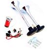 YIYDA Clacson per auto 150db Clacson Air Horn 24V Altoparlante Clacson cromato zinco argento doppio tubo Tromba Camion Clacson con compressore rosso pompa aria per 24V camion treno barca moto ecc
