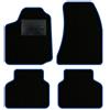 QUEMAR Tappetini Auto per Alfa Romeo 159, Bordo Blu, 0 Ricami | 2005-2011 / Kit Tappeti Moquette e Gomma su Misura / Set 2 Anteriori + 2 Posteriori / Ricami e Colori Personalizzati