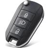 ES IEA ELETTRONICA Custodia Guscio Portachiavi Cover per Chiavi Auto con 3 Tasti Compatibile con i modelli di auto: Peugeot 208, 308, 508, 2008- Citroen: C3-C4