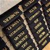 Tastetreasure 75 linguette nere per Bibbia per donne e uomini, laminate, con scritta in rilievo in lamina d'oro, riposizionabili, con stampa grande, per studio e diario cattolico,