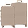 Movom Inari - Set di valigie beige, 68/78 cm, rigida, in polipropilene, chiusura TSA integrata, 189 l, 8 kg, 4 ruote doppie, estensibile, bagaglio a mano