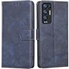 RankOne Cover per OPPO Find X3 Neo (6.55 Inches), Custodia Flip Pelle Portafoglio, Magnetica Libro Bumper Cover Case - Blu