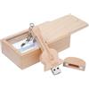 Meiyuexiang Chiavetta USB in legno di acero a forma di chitarra in scatola di legno Maple Wood 3.0/64GB