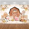 Hnmdmyi 2.1x1.5m Sfondo Fattoria Boho floreale fattoria fienile animali fotografia sfondo fattoria tema bambini ragazze festa di compleanno Baby Shower decorazioni banner Photo Booth Props