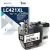 LCL LC421 LC421XL Nero Alta capacità Cartuccia d'inchiostro Compatibile | per Brother LC-421XL LC421XL LC421XLBK LC421BK per DCP-J1050DW DCP-J1140DW MFC-J1010DW(1-Pack)
