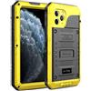 Beeasy Cover per iPhone 11 Pro IP68 Impermeabile Custodia Militare Antiurto Resistente 360° Metallo Armor Protezione Schermo Integrata Rugged Robusta Indistruttibile Subacquea Antipolvere Giallo