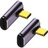 YUNKOZAND Adattatore USB C 90 gradi,adattatore USB C ad angolo retto con 40 Gbps PD 240 W 8K a 60 Hz,compatibile per Steam Deck,switch,VR e altri dispositivi di tipo C (C-confezione da 2)