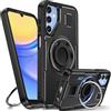 Tuvror Cover per Samsung Galaxy A15 5G /4G con Supporto. [Anello rotante a 360° e Supporto]. Cover protettiva antiurto per Samsung A15, Nero
