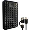 ModusTech Hard disk esterno da 1,5 TB USB C/USB 3.1 - 2,5 pollici Slim HDD per backup, giochi, PC, Mac, laptop, PS4, Xbox, Smart TV (nero)