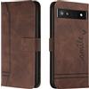 Bravoday Cover per Google Pixel 6A, Flip Custodia in Pelle PU Portafoglio Custodia per Google Pixel 6A, con Slot per Schede, Marrone