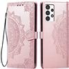 HONLEN Custodia per Samsung Galaxy A13 4G Cover, (6.6 Inches) Premium PU Pelle Wallet Magnetica Flip Case con Stampata Mandala, 3 Slot Schede, Stand Cover