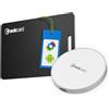 TRACKCARD® One ChargePad Pro Bundle con caricatore, per Android, ultra sottile, senza fili, ricaricabile e allarme, trova il mio dispositivo & trova Hub, scheda tracker Bluetooth (bundle)