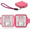 JJC Custodia Sottile e Portatile per 4 Schede SD e 8 Micro SD, Rosa | Porta schede SD Sottile da 16,4 mm, Involucro in ABS Resistente all'acqua, Rivestimento Interno in Schiuma EVA Antiurto