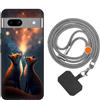 vingarshern Cover Compatibile con Google Pixel 7A Custodia in Silicone Sottile,Cover Antiurto Con Motivo,Bumper Case Con Catena/Cordino per Cellulare,Modèle*02