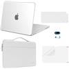 MOSISO Custodia Compatibile con MacBook Neo 13 2026 A3404 A18 Pro | Kit 5 in 1 Borsa per Laptop & Guscio Rigido Ultra Sottile Case per Mac Neo 13 pollici, Trasparente Opaco
