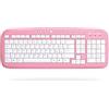 techmade Tastiera Multimediale Media Control Rosa/Bianco