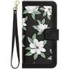 BLOTECH Borsa Telefono Fiori Cover per Samsung Galaxy A12 Custodia Cellulare,Custodia PU Cuoio Borsa Telefono Fiori Portafoglio Custodia Libro Floreale Copertura Flip Wallet Case per Samsung Galaxy A12