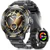 CHOOSETIME Orologio Smartwatch Uomo con Chiamata e Risposta, Torcia/800mAh Batteria, 1.43'' AMOLED HD Lusso Smartwatch Uomo, 200+ Modalità Sportive, Sonno Cardiofrequenzimetro SpO2 per Android iOS