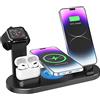 XiaoMuTongABC Stazione di ricarica per dispositivi multipli, 3 in 1 supporto di ricarica wireless Dock per iPhone 14 13 12 11 Pro X XS 8 Plus Apple Watch Serie 8 7 6 SE 5 4 3 2