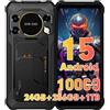 FOSSiBOT F117 Rugged Smartphone, Telefono Indistruttibile 10000mAh Doppio Schermo 6.74+1.32, 24GB RAM+256GB/2TB, Fotocamera 50MP AI, IP69K Impermeabile, NFC, IP68/IP69K telefono da lavoro(2026)