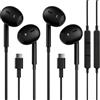 SGRLRT Cuffie USB C con cavo per iPhone 17, 16, 15 Pro Max, cuffie USB C con microfono, auricolari con cavo USB tipo C per iPhone 17/16/15, Samsung Galaxy S23, S22, S21 FE, iPad Pro, Huawei, Google Pixel