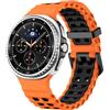 SUNDAREE Cinturino Compatibile con Samsung Galaxy Watch 9/8 Classic 46MM 44MM 40MM LTE,Bicolor Uomo Donna Soffici Silicone Orologio Cinturini Bracciale para SM-L500/SM-L350/SM-L340/L330,Arancia+Nero