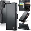 Idhiem Flip Libro Wallet Cover per Samsung Galaxy A35 5G, Nero | Pelle PU Premium, Custodia Portafoglio Flip Libro, Blocco RFID, Slot per Carte, Antiurto Wallet Cover, Funzione Supporto