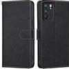 RankOne Cover per OPPO Reno6 5G (6.43 Inches), Custodia Flip Pelle Portafoglio, Magnetica Libro Bumper Cover Case - Nero
