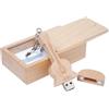Meiyuexiang Chiavetta USB in legno di acero a forma di chitarra in scatola di legno Maple Wood 2.0/64GB