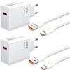 OERYIEG 2 Pack 67W USB C Caricatore Cavo Ricarica Rapida per Xiaomi 17T, 15T, 14T, 13T, 12T, Redmi Note 15 Pro+, 14Pro 14Pro+, 13 Pro, 12Pro, Poco F8 Ultra Pro, X8, M8, Caricabatterie Adattatore Ricarica