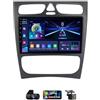 Generico Autoradio Android 14 2K HD QLED per Mercedes Benz C-CLASS 2000-2004, CarPlay Android Auto GPS Navi, Bluetooth 5.0/DSP/RDS FM/Controllo Volante/Telecamera & DVR Inclusi(Black,C10)