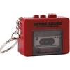 Generic Portachiavi mini registratore a nastro retrò, lettore portatile di microcassette con musica, registra parole d'amore, musica o altri suoni, ornamento per zaini, borse (rosso)