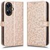 RonRun per Realme C55 Cover a libro Flip Wallet Custodia in Pelle con Slot per Schede Custodia in Pelle Magnetica Cover per Realme C55 - Oro rosa