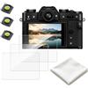 Doxxvai Pellicola Protettiva per Fujifilm X-T30 III/X-T30 II (X-T30,X-T20,X-T10), 3x Vetro Temprato 9H, Antigraffio & Senza Bolle, incl. 3 Copri Slitta Flash con Livella a Bolla & 1 Panno Pulizia