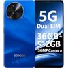 DOOGEENEXT NOTE 59 PRO+ 5G Smartphone, 36GB+512GB, 6,75 120Hz IPS Schermo, T8200 6nm Octa-Core, Android 15 Cellulare, Fotocamera 50MP+8MP, Batteria 6250mAh, Dual SIM 5G Dual, Widevine L1, GPS NFC Blu