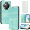OUEAYIEN Cover per Honor Magic7 Lite 5G/X9C Custodia a Libro con Vetro Temperato Mnt | Blocco RFID,Antiurto,Pelle Portafoglio Case,Porta Carte,Vintage Flip Custodia per Honor Magic 7 Lite HonorX9C 5G