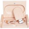 Yaxiny, chiavetta USB 2.0 in legno d'acero, con scatola di legno 2.0 2.0/16GB