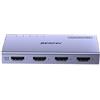 BENFEI Splitter HDMI 4K@60Hz 1 In 4 Out, Splitter HDMI 2.0 1x4 con HDR, HDCP 2.2, 18Gbps, Gestione EDID [Alimentazione USB-C, Corpo in Alluminio], Solo Mirror per PS5, Xbox, Fire Stick