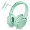 awatrue Cuffie per Bambini con Cavo, Cuffie per Bambini con Microfono, Cuffie On-ear, Limitazione del Volume 85/94 dB, jack da 3,5 mm, Design pieghevole, Sicure e Comode (Verde)