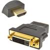 Keple DVI Femmina a HDMI Male Adapter (DVI-D Dual Link 24+1) Gold Plated Adattatore su HDMI 1080P Video Lead Gender Changer Colore Nero