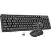 Rii RK209 - Tastiera e mouse wireless, 2,4 G, silenziosa, silenziosa, digitazione e clic, mouse regolabile da 5000 DPI per PC, per Windows, Mac