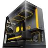 Geometric Future GEO-M3F-BG GEO-M3F-BG - Case per PC a torre Micro-ATX panoramica in vetro temperato a doppia camera, 5 ventole ARGB PWM preinstallate da 120 mm x 30 mm, USB Type-C, supporto radiatore