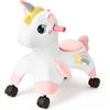 FUNLIO Giocattolo a cavalcioni unicorno per bambini piccoli con ruote a 360°, progettato per sviluppare equilibrio e coordinazione, per uso interno/esterno, facile da montare