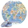 Bopster Puzzle Rotondo Mappa del Mondo 1000 Pezzi per Adulti e Bambini - Geografia Regali di Bopster