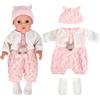 DIELIANHUA Vestiti per Bambole 35-43 cm, Vestiti per Bambole per New Born Baby Doll, Vestiti per Bambole Reborn, Body Neonato Manica Corta, Cappelli, Calzini, Cappotto